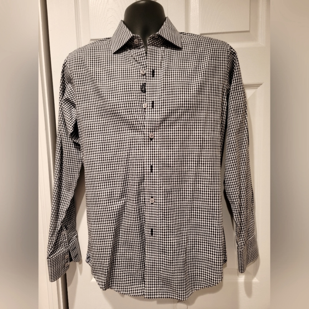 Robert Graham black and white checkered shirt